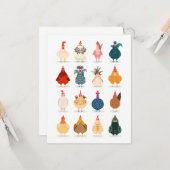 Cute Chicken Kaart (Voorkant / Achterkant in situ)