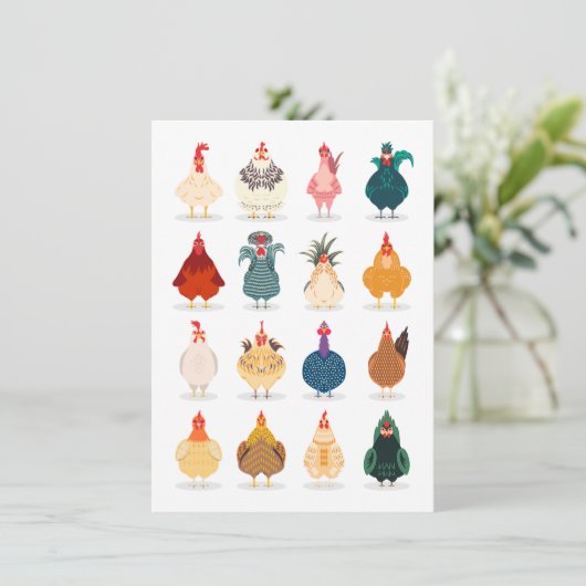 Cute Chicken Kaart (Staand voorkant)