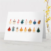 Cute Chicken Kaart (Gele Bloem)