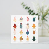 Cute Chicken Kaart (Staand voorkant)