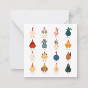 Cute Chicken Notitiekaartje