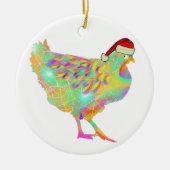 Cute chicken Santa Keramisch Ornament (Voorkant)