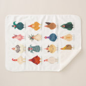 Cute Chicken Sherpa Deken (Voorkant (horizontaal))