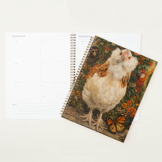 Cute Chicken Small Spiral Planner (Devant avec enveloppe)