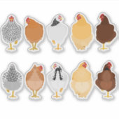 cute chickens front&back sticker set (Devant)