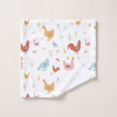 Cute Chickens Hens and Baby Chicks (Gant de toilette)
