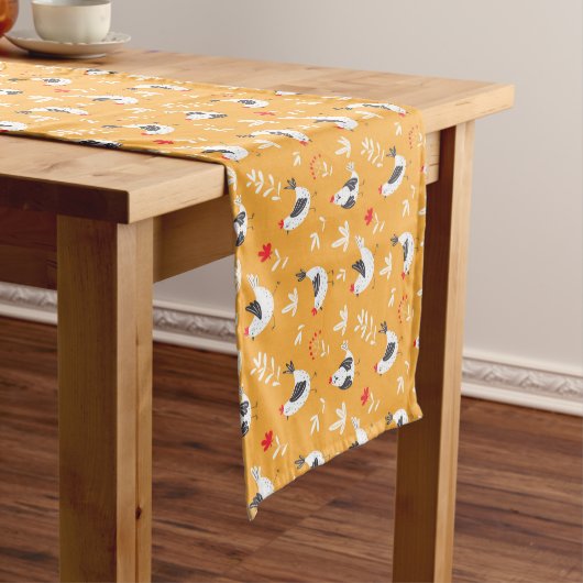 Cute Chickens Table Runner Korte Tafelloper (Voorbeeld)