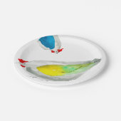 Cute chickens watercolor papieren bordje (Gekanteld)