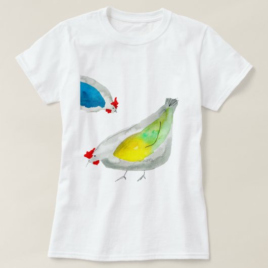 Cute chickens watercolor t-shirt (Design voorkant)