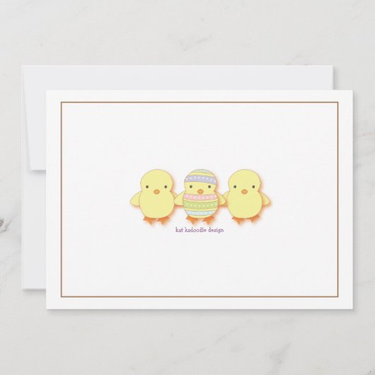 Cute Chicks Invitation à la fête de décorations d' (Dos)