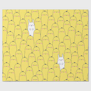 Cute Chicks Konijn Patroon Gelukkig Pasen Geschenk Cadeaupapier