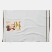 Cute Chien Citrouille Épices Serviette de cuisine (Horizontal)