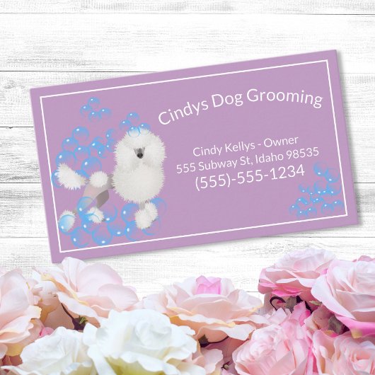 Cute Chien Grooming Bubbles Carte de visite