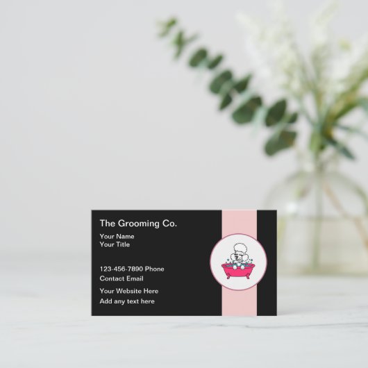 Cute Chien Grooming Design Carte de visite (Debout devant)