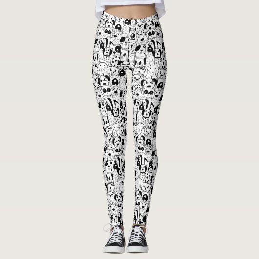 Cute Chien Motif Leggings (Devant)