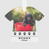 Cute Chien Photo Black Paks Holiday Keepsaké (dos)