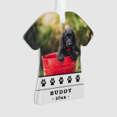 Cute Chien Photo Black Paks Holiday Keepsaké (devant)