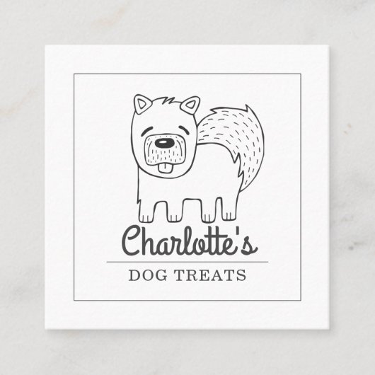 Cute Chien Traitements Fabricant Carte de visite i (Devant)