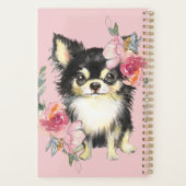 Cute Chihuahua Chiot et fleurs Aquarelle Art (Dos)