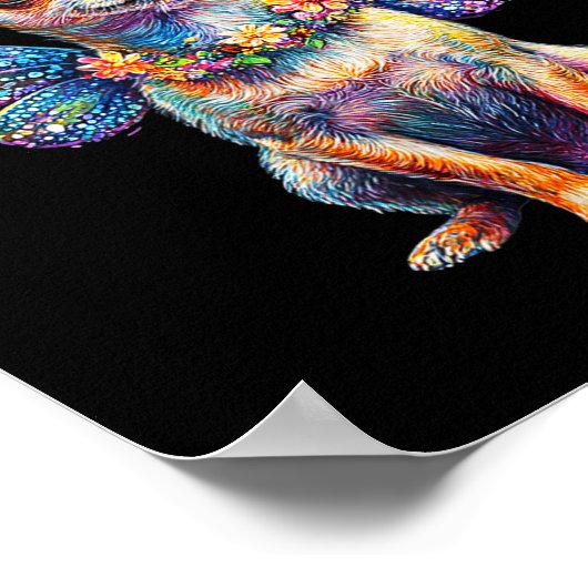 Cute Chihuahua Dog Angel With Wings Poster (Hoek)