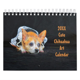 Cute Chihuahua Dog Art Design 2022 Maandelijks Kalender