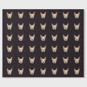 Cute Chihuahua Dog Elegant Paars Glitter Pattern Cadeaupapier (Vlak)