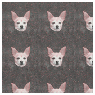 Cute Chihuahua Dog Gold Black Glitter Pattern Stof
