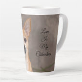 Cute Chihuahua Dog Portrait Floral Pet Design Latte Mok (Rechterhoek)