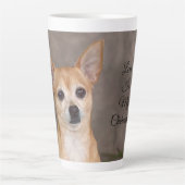 Cute Chihuahua Dog Portrait Floral Pet Design Latte Mok (Voorkant)