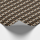 Cute Chihuahua Dog Tan Beige Black Pattern Design Cadeaupapier (Hoek)