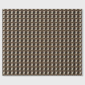 Cute Chihuahua Dog Tan Beige Black Pattern Design Cadeaupapier (Vlak)