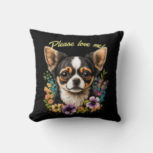 Cute Chihuahua Lance Oreiller & Texte Personnalisa