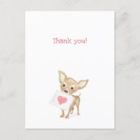 Cute chihuahua merci carte postale