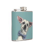 Cute Chihuahua met Bow Stropdas Tekening Heupfles (Rechts)