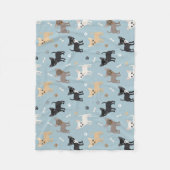 Cute Chihuahua Pattern Blue Fleece Deken (Voorkant)