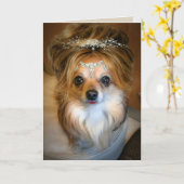 Cute Chihuahua portant une carte d'anniversaire de (Fleur jaune)