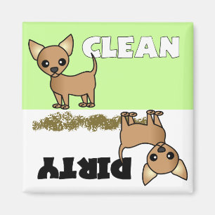 Cute Chihuahua Propre / Lave-vaisselle sale Magnet