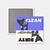Cute Chihuahua Propre / Lave-vaisselle sale Magnet (Recto/Verso)