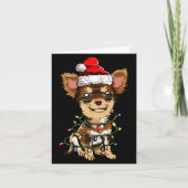 Cute Chihuahua Santa Christmas Tree Lights Xmas Do Kaart (Voorkant)