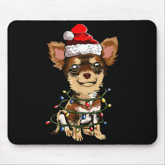 Cute Chihuahua Santa Christmas Tree Lights Xmas Do Muismat