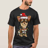 Cute Chihuahua Santa Christmas Tree Lights Xmas Do T-shirt (Voorkant)