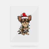 Cute Chihuahua Santa Kerstboom Lams Do Acryl Bord (Voorkant)