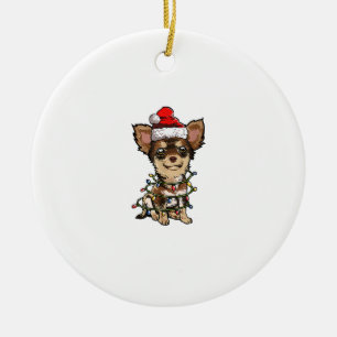 Cute Chihuahua Santa Kerstboom Lams Do Keramisch Ornament