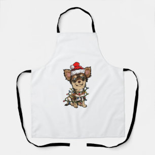 Cute Chihuahua Santa Kerstboom Lams Do Schort