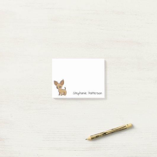 Cute Chihuahua Tiny Dog Custom Post-it® Notes (Op bureau)