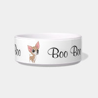 Cute Chihuahua Witte Huisdier Kom Voeg Naam Toe