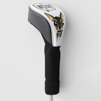 Cute chihuahua zegt Wof! Golfheadcover