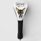 Cute chihuahua zegt Wof! Golfheadcover (Voorkant)