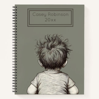 Cute Child Messy Hair Personalize Notitieboek