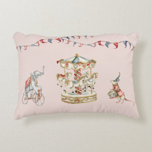 Cute Children Circus Carnival Animals Pattern Accent Kussen